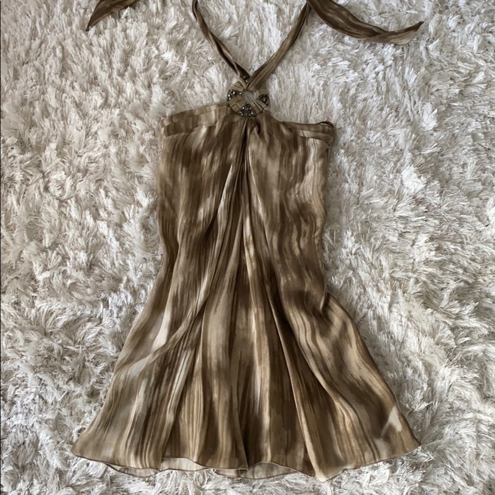 ALICE + OLIVIA rhinestone silk halter dress 💍